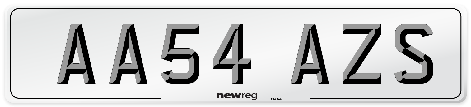 AA54 AZS Number Plate from New Reg